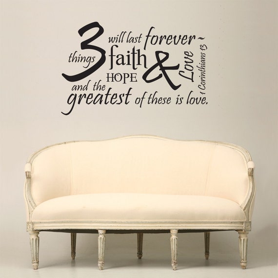Items similar to Love is The Greatest Bible Verse Wall Decal