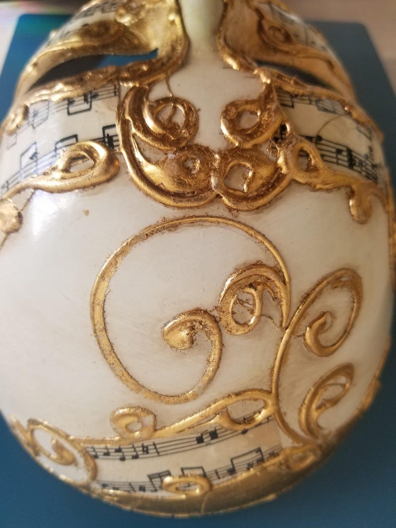 Vintage Venetian Masquerade Mask Gold Leaf Musical Notes Etsy