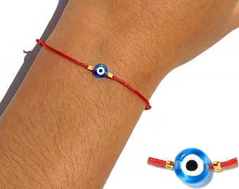 Evil Eye Bracelet, Tear Drop Charm Protection Bracelet, Red