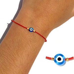 Bracelet mauvais œil enfant, bracelet ficelle rouge, bracelet Mal De Ojo, bracelet Nazar, bracelet de protection, bracelet de l'amitié, bracelet nouveau-né