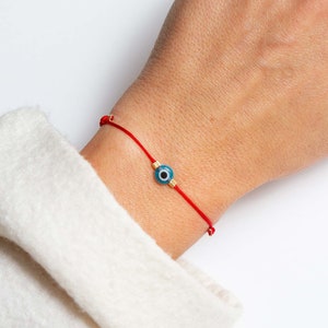 Red String Evil Eye Bracelet, Adjustable Protection Good Luck Nazar Charm, Gift for Her or Him, Couples Bracelet, Friendship Bracelet