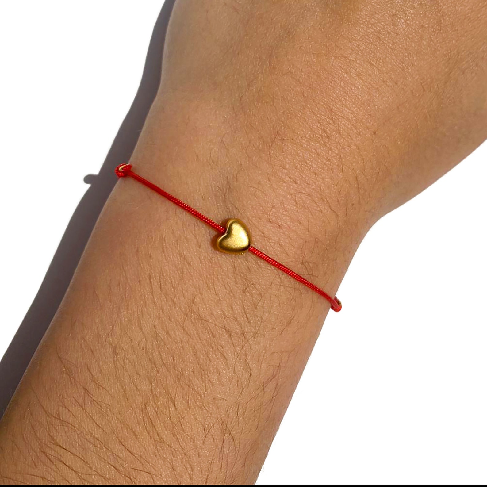 Red String Bracelet Heart Bracelet Friendship Bracelet Etsy
