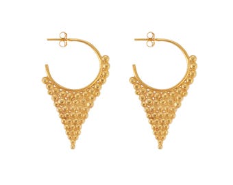 14K Gold Plated Silver Hoop Earrings: Dangle Earrings