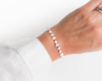Rainbow Pearl Bracelet, Friendship Bracelet, Best Friend Gift, BFF Gifts, Gift for Her, Matching Bracelets, Gift for Mother, Gift for Sister