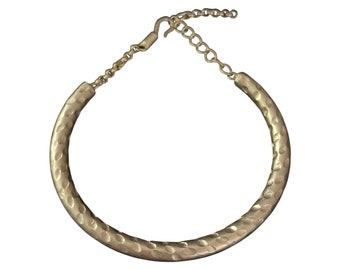 Hammered Dome Matte Gold Cuff Bracelet