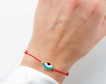 Gold Evil Eye Charm Red String Bracelet, Friendship Bracelet, Matching Bracelets, Protection Bracelet, Mal De Ojo Bracelet, BFF Gift