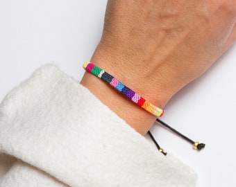 Rainbow Pride Bracelet: Braided Cotton LGBT Accessory