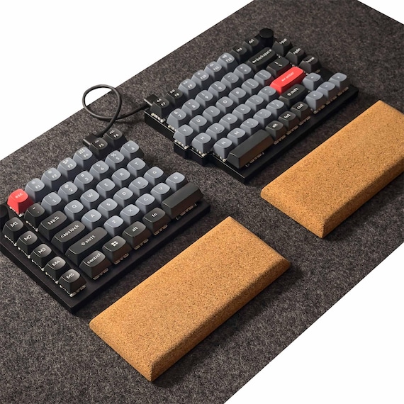 Solid Cork Wrist Rest for Keychron Q11 Split Mechanical Keyboard