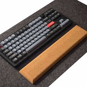 Solid Cork Wrist Rest for Keychron Q11 Split Mechanical Keyboard