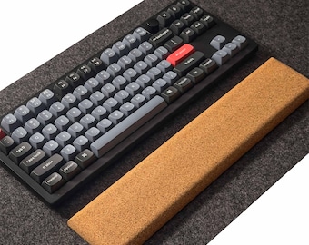 Handmade Cork Keyboard Wrist Rest: Ergonomic Minimalist Design, Custom Lengths