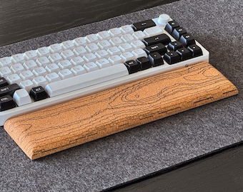 Laser Engraved Cork Keyboard Wrist Rest: PixelGrain Design