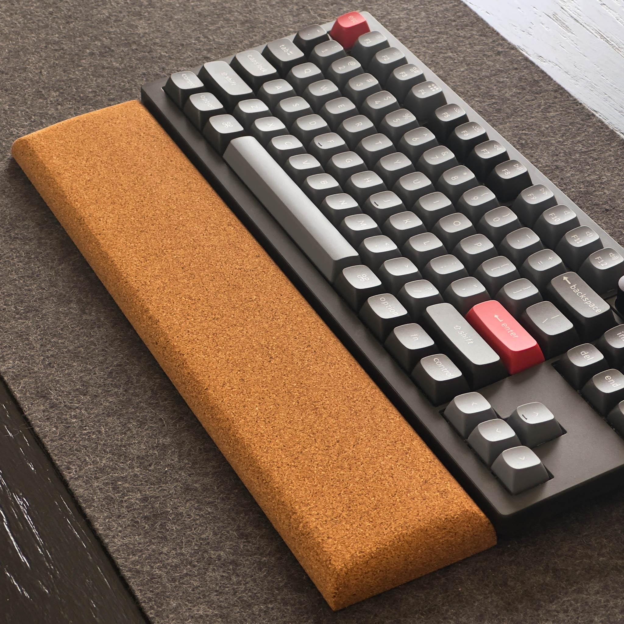 Artisan Cork Keyboard and Mouse Wrist Rest: Multiple and Custom Lengths Available, Minimalist Design