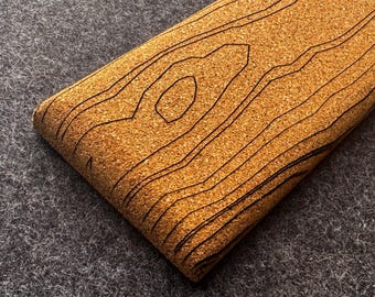 Laser Engraved Cork Keyboard Wrist Rest: PolyGrain Design
