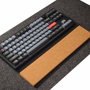 Handcrafted Low Profile Cork Keyboard Wrist Rest: Ergonomic, Minimalist Design