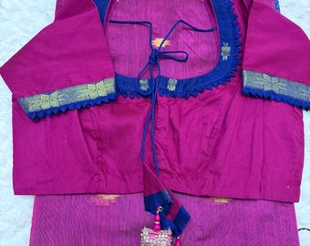 Pink Maheshwari Silk  Handloom  Saree
