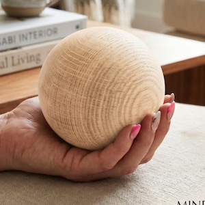 4" Large Craft Ball Beechwood Solid Sphere DIY Crafts Home Decor Ball Educational Projects Wood Ball for Painting Crafting Meditation Ball