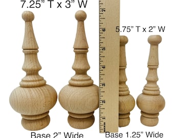 QTY 1- Wood Finials, Bedpost Finial, Chair Finial, Jar tops, Curtain Rod Ends, Furniture Finial, Bedpost Tops, Finial Post, Ornaments