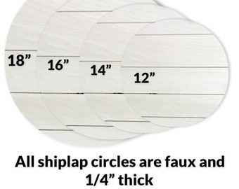 6- 12", 14", 16", 18" Shiplap Circles, Faux Shiplap, DIY Shiplap Circles, Unfinished Shiplap Circles, .20" Thick Birch Plywood- FREE US Ship