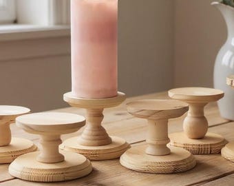 Votive Wedding Candle Holders Display Piece Reception Accent Table Centerpiece Design Rustic Wedding Decor Wood Pillar Candle Holders