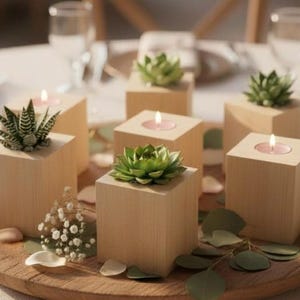 Succulent Centerpiece With Candles - Etsy