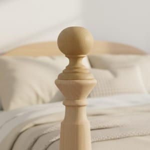 Unfinished Wood Finial Decorative Bedpost Top Replacement Curtain Rod End Cap Ornamental Post Wooden Chair Finial Topper Jar Lid Decoration