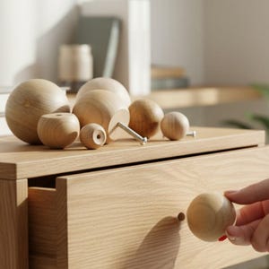 Wood Ball Knobs Doll Heads Dresser Knobs Furniture Knobs Crafting Knobs Ball Knobs Cabinet Knob Wooden Dresser Knob Doll Making Supplies
