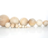 1- Natural Wooden Balls, Various Sizes, Games, Math, Waldorf Games, Solar System, Large Wooden Balls, Small Wooden Balls, Gnome Ball Nose