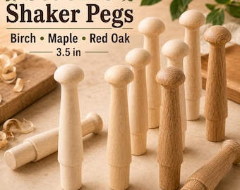 3.5 Inch Shaker Pegs Wall Hanger Birch Wood Shaker Peg Hook Hanger Oak Coat Hooks Maple Hat Holder Kids Hook Wall Mount Fixture Mudroom Pegs