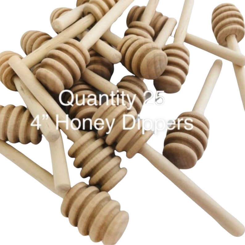QTY 25 4 Wood Honey Dippers Wedding Honey Dippers Etsy