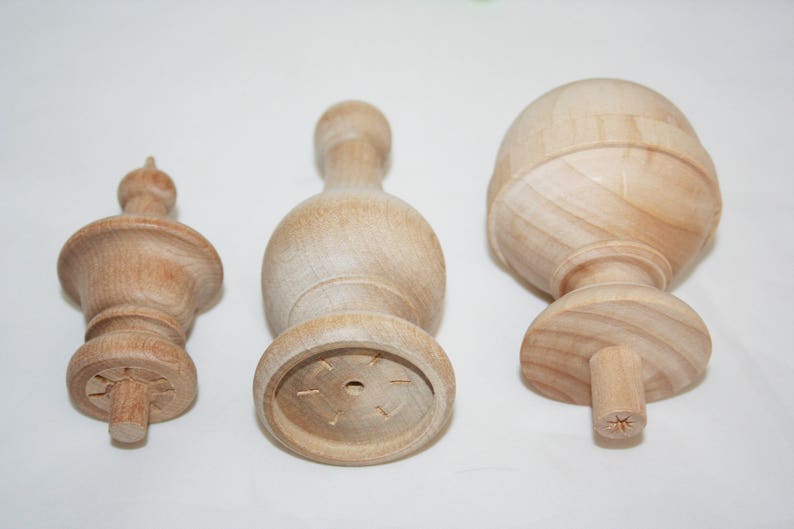 1 Natural Wood Finialsjar Tops Wood Finials for Decorative Etsy