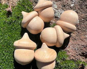 Rustic Wood Acorns DIY Crafts Fall Decor Kids Sorting and Counting Games Autumn Wedding Accents Paint Stain Wreath Making Supply Crafts