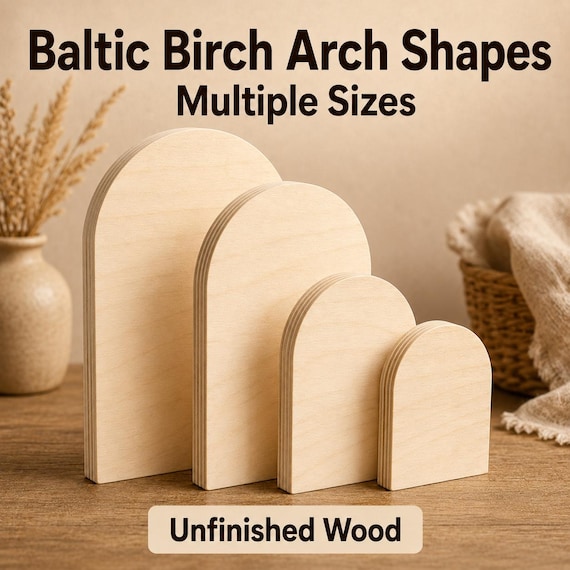 Arched Wood Cutout DIY Backer for Signs Wall Art Board Wedding Decor Table Numbers DIY Crafts Halloween Decor DIY Book Holders Wall Decor