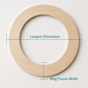 Custom Wood Ring Shape DIY Circles Frame Round Picture Frame Door Wreath Wood Craft Shapes Craft Ring DIY Frame Circle Ring 1/2 Inch Thick image 6
