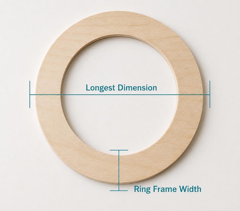 Custom Wood Ring Shape DIY Circles Frame Round Picture Frame Door Wreath Wood Craft Shapes Craft Ring DIY Frame Circle Ring 1/2 Inch Thick image 6