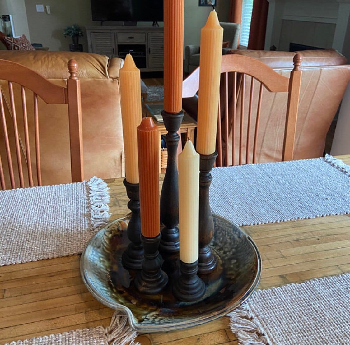 Set Portacandele Hewory In Vetro - Lanterna Decorativa Con Vassoio Oro, Per Centrotavola - Foto 10