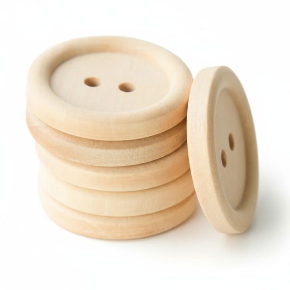 4-Loch Holzknöpfe Rund – 10-25mm, Zum Nähen, Basteln, Für Kleidung & Deko