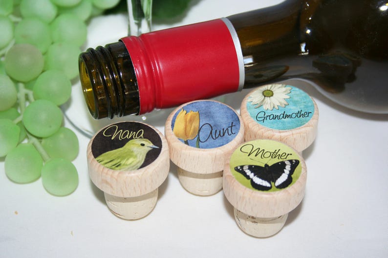 QTY 1 Mother, Aunt, Nana, God Mother Wine Stoppers, Family Gift, Mothers Day Gift, Wine Lover, Cork Stopper, Wedding Gift, Aunt Gift image 3