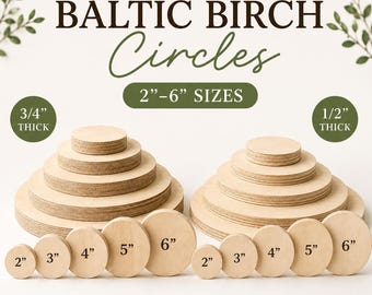 Wood Circle Blank Craft Disk Wood Plaque Round Base DIY Project Baltic Birch Cutout Rustic Decor Natural Material Craft Supply Crockpot Lid