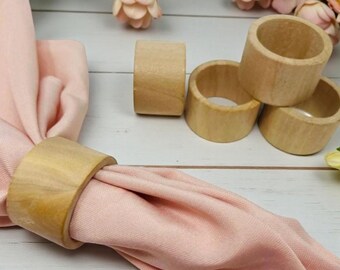 Natural Wood Napkin Ring Holder Wedding Napkin Rings Rustic Wood