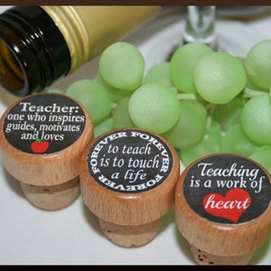 Teacher Wine Stopper Personalized Gift Teacher Appreciation End end of the Year Gift Wine Lover Gift Cork Bottle Stopper, Teacher Gift