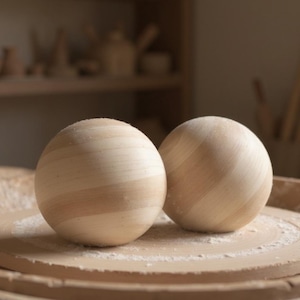 5" Maple Wood Balls Large Wooden Balls Game Pieces Craft Ball Solar System Large Wooden Balls Large Ball for DIY Crafts Sphere Bocce Balls image 1