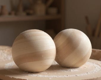 Bolas de madera de arce de 5" Bolas de madera grandes Piezas de juego Bola de manualidades Sistema solar Bolas de madera grandes Bola grande para manualidades DIY Bolas de bochas esféricas