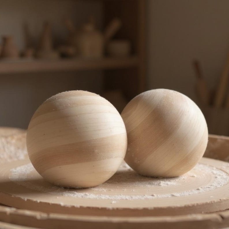 5" Maple Wood Balls Large Wooden Balls Game Pieces Craft Ball Solar System Large Wooden Balls Large Ball for DIY Crafts Sphere Bocce Balls image 1