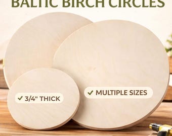 Large Wood Circles Craft Cutouts DIY Cake Stand Circles DIY Cupcake Holder Clock Crafting Wood Blank Crafts Home Decor Chair Seat Table Top