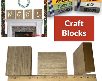 QTY 3- MDF Unfinished Wood Blocks, Sign Block, DIY Craft, Crafter Blocks, Wedding Decor, Mini Wood Bookstacks, Blank Wood Blocks, Tray Decor