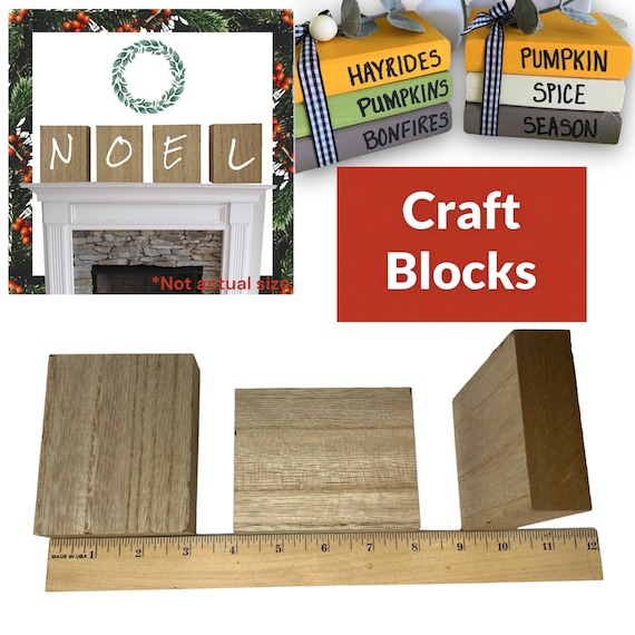 QTY 3 MDF Unfinished Wood Blocks, Sign Block, DIY Craft, Crafter