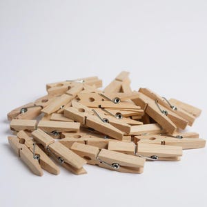 Pinzas para la ropa, pinzas de boda de madera natural, pinzas pequeñas para la ropa, mini pinzas para la ropa, pinzas para baby shower, pinzas para la ropa para manualidades