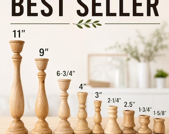 Natural Wooden Candlestick Holders DIY Craft Candle Holders Rustic Wedding Centerpieces Farmhouse Table Décor Wedding Decor Table Setting