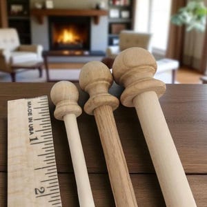 Unfinished Wood Finials for DIY Projects Curtain Rods Dollhouse Furniture Flag Poles Tray Feet Jars Toys Craft Wood Accents