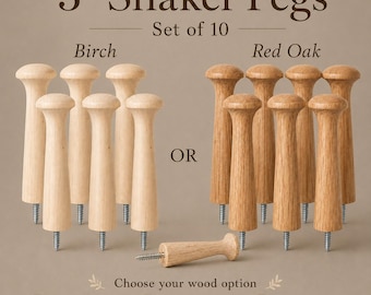 3 Inch Shaker Pegs With Screw Wood Coat Hanger DIY Shaker Peg Rack Hanger  Jacket Rack Entryway Rails Mudroom Rack Birch or Red Oak Wood Peg